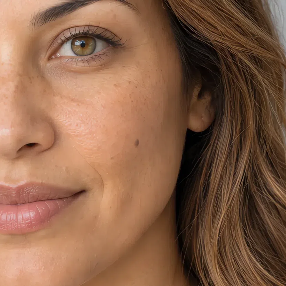 Honey-beige foundation matched to a medium Light Spring complexion