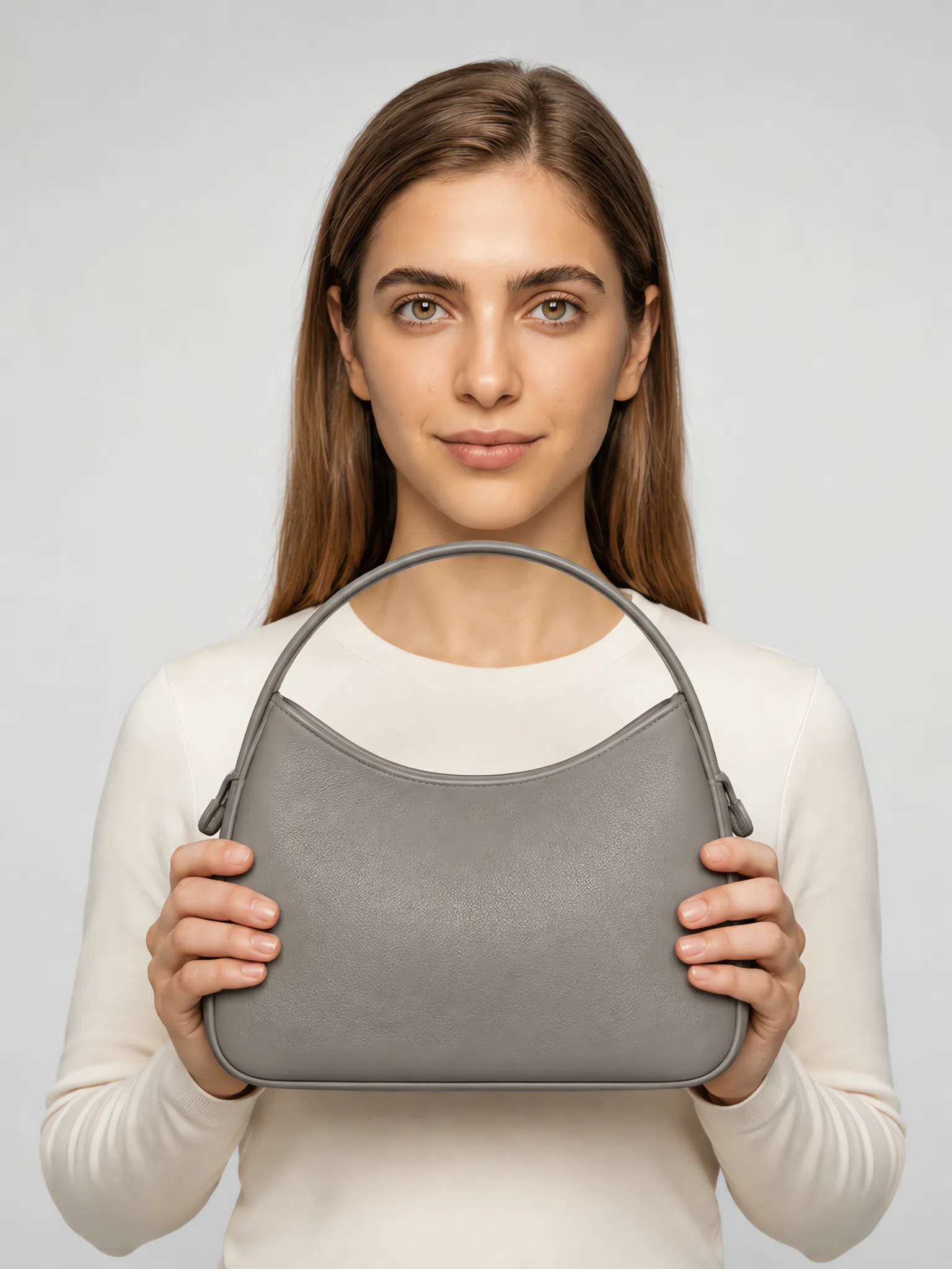 Leather shoulder bag recolored to a Soft Autumn accent