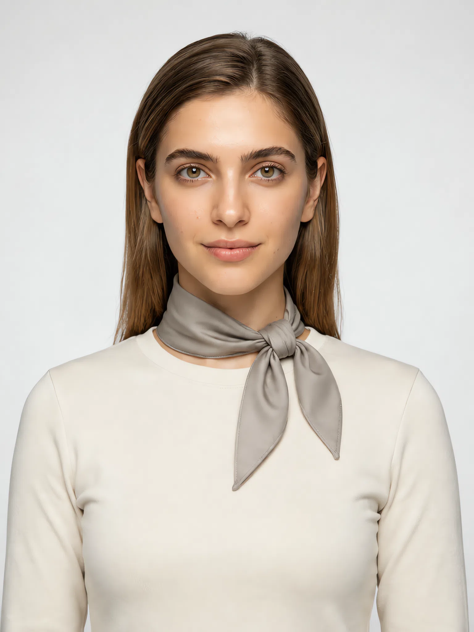 Silk neck kerchief recolored to a Soft Autumn accent