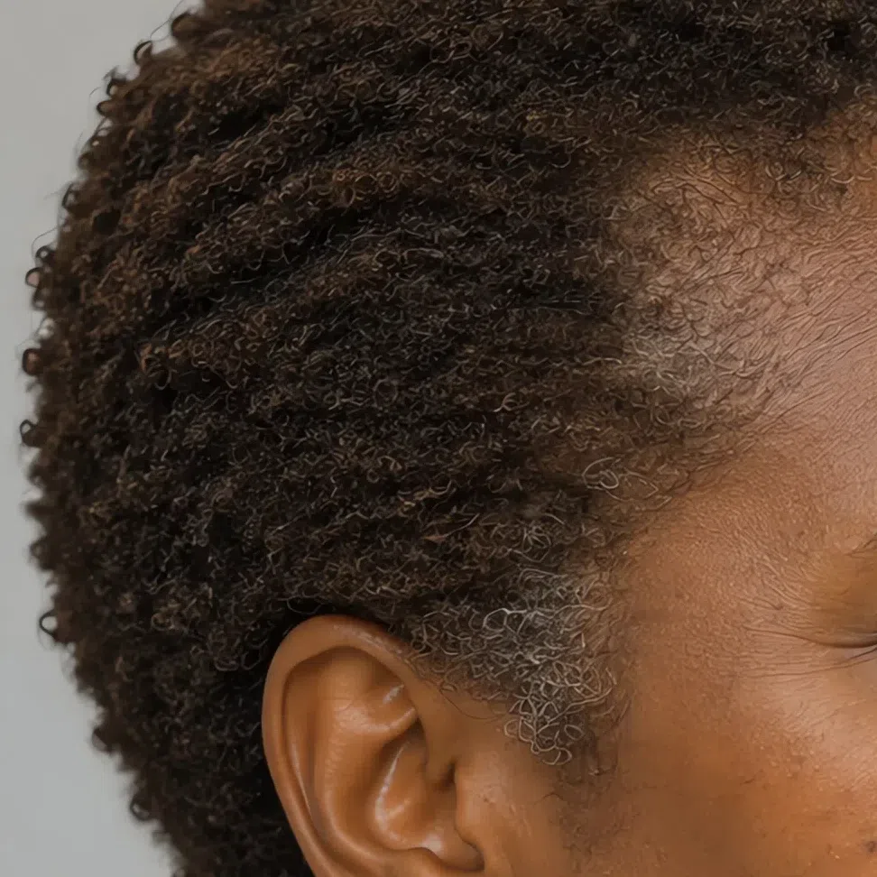 Deep muted brown natural hair, deep Soft Autumn complexion