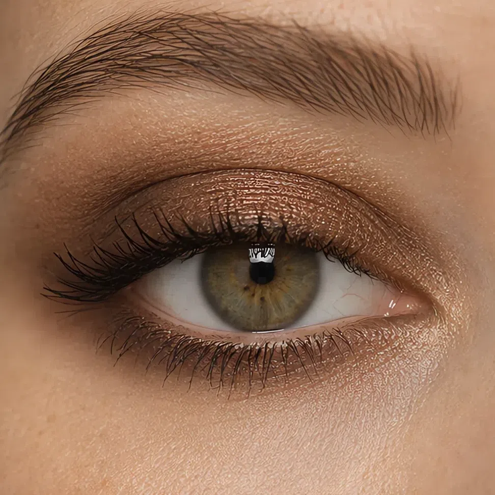 Soft Autumn evening eye makeup on a light complexion