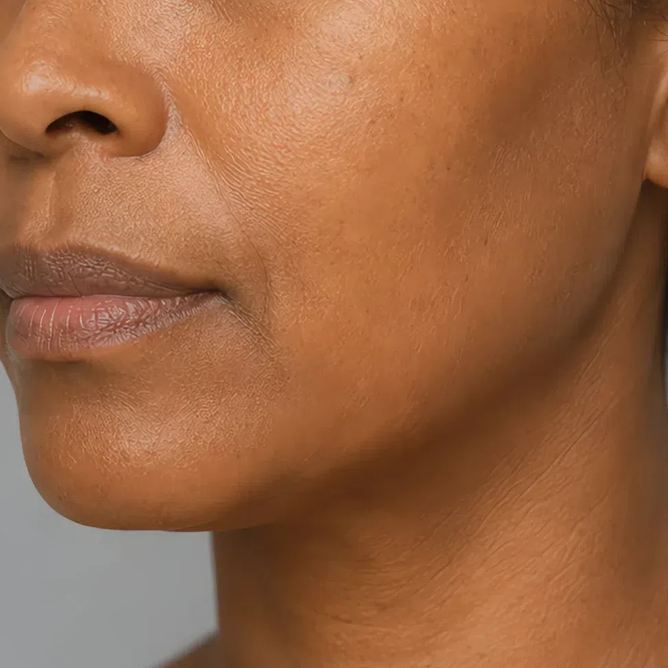 Neutral-warm foundation on deep warm brown skin, Soft Autumn
