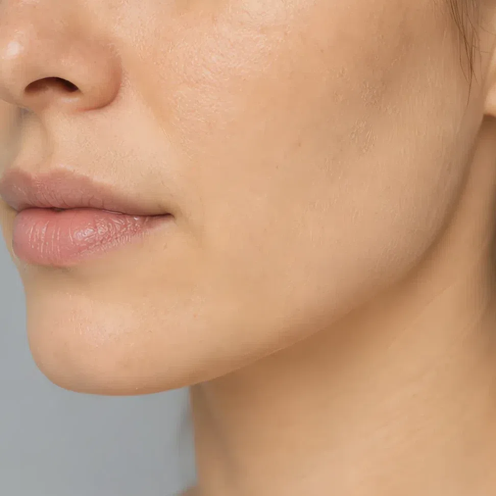 Neutral-warm foundation on fair ivory-beige skin, Soft Autumn