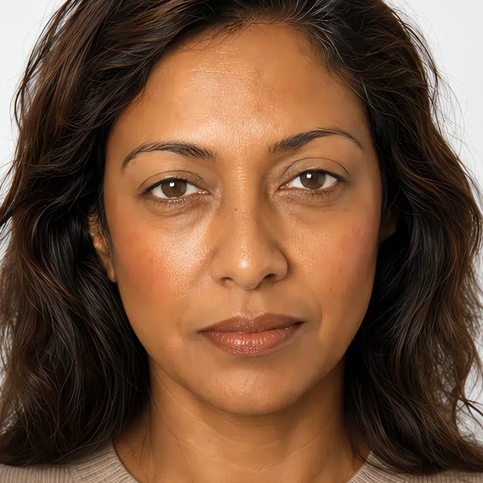 Five minutes Soft Autumn makeup on a deep complexion