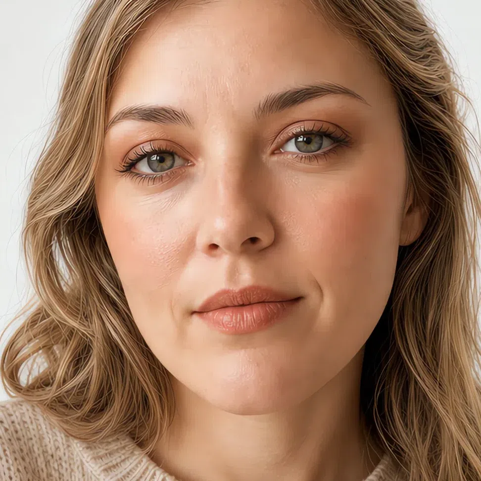 Dinner Soft Autumn makeup on a fair complexion