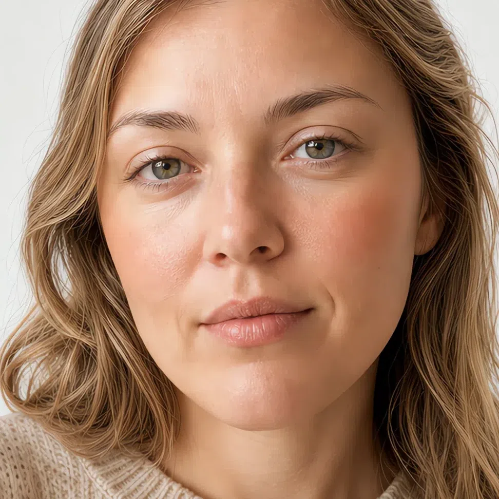 Five minutes Soft Autumn makeup on a fair complexion