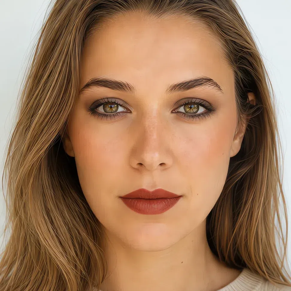 Wedding Soft Autumn makeup on a light complexion