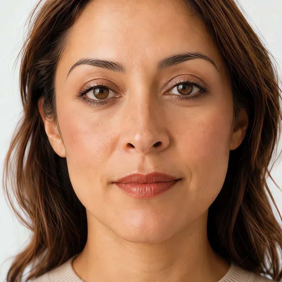Dinner Soft Autumn makeup on a medium complexion