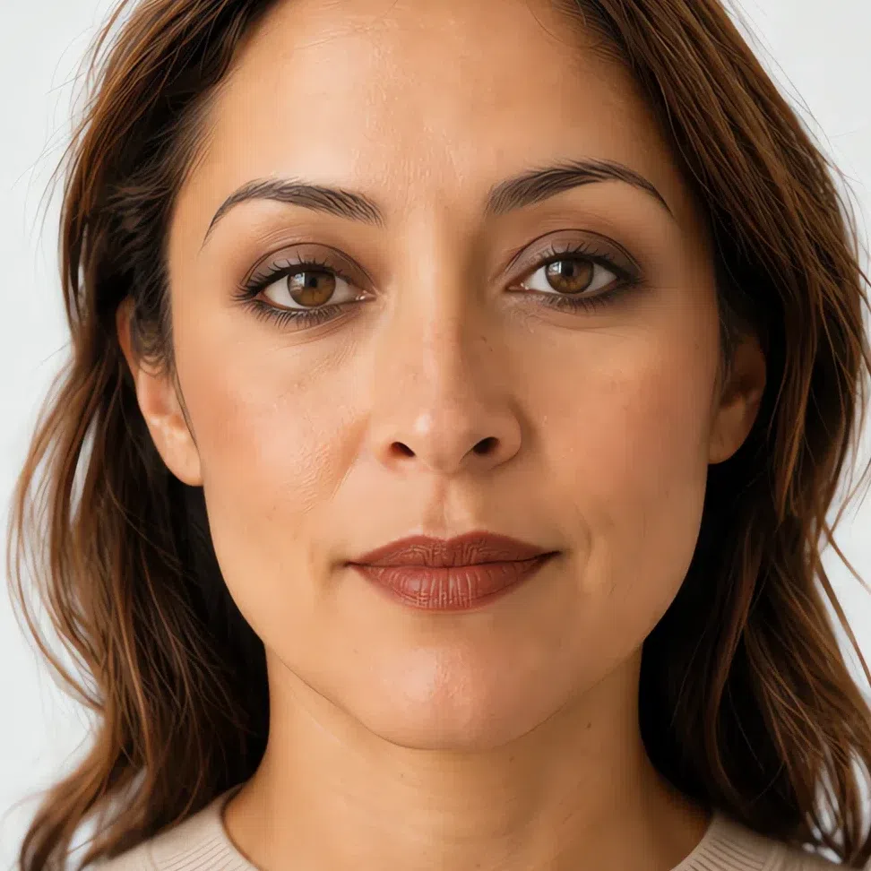 The fullest Soft Autumn makeup on a medium complexion