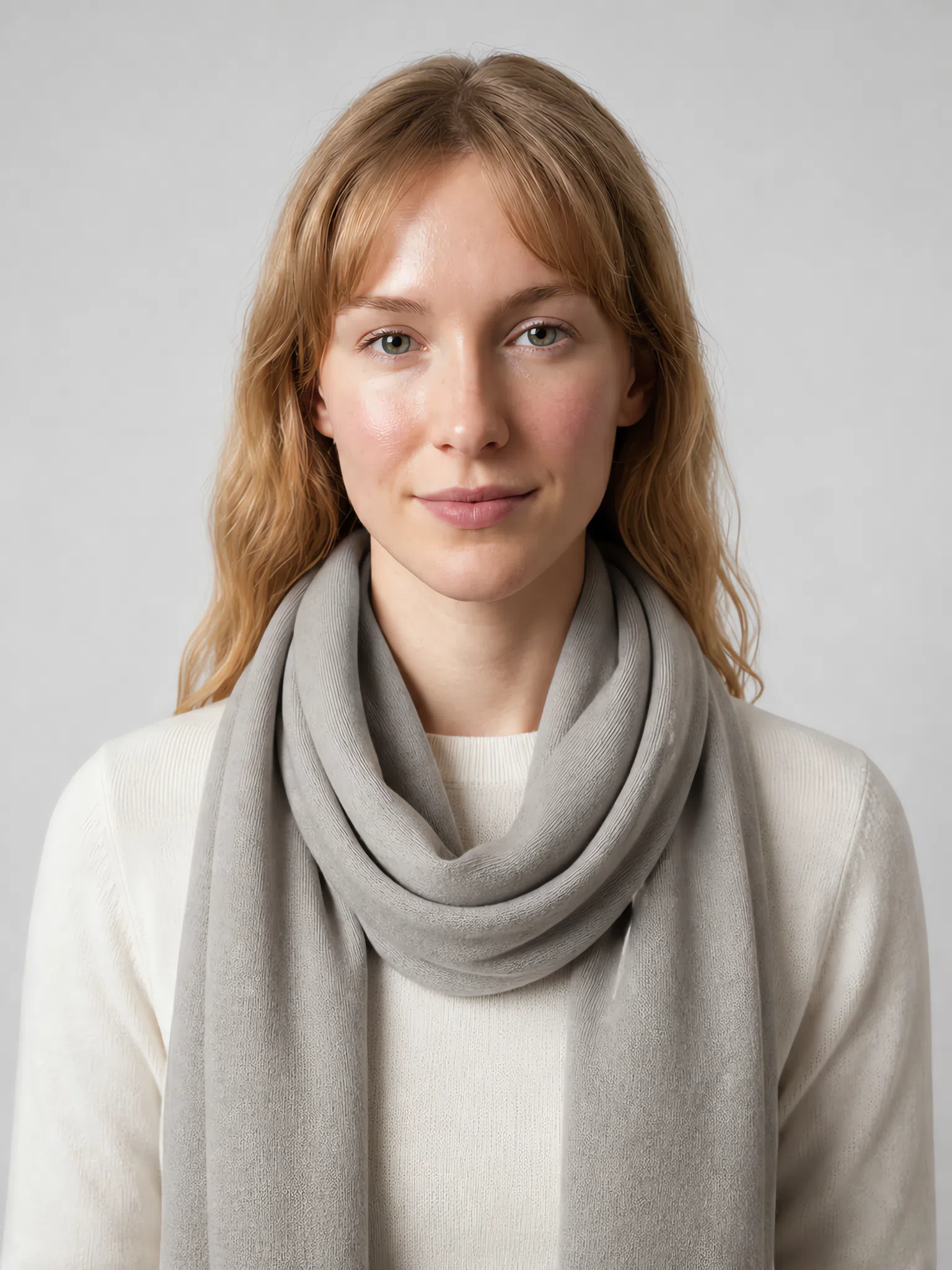 Soft Summer model in a scarf in Indigo