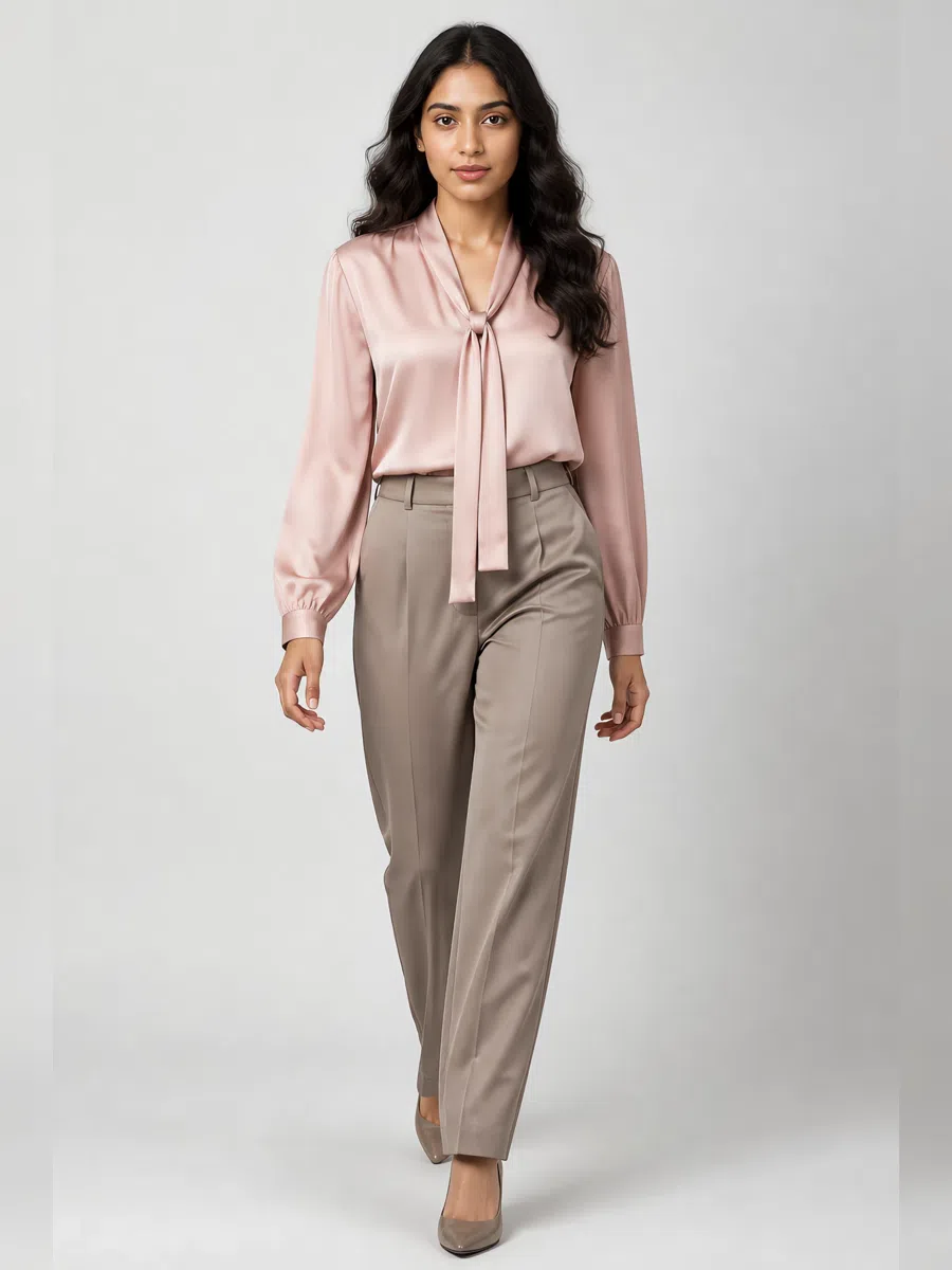 Soft Summer dusty pink blouse, Fair complexion