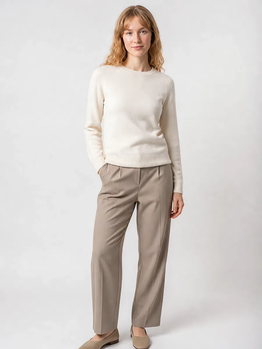 Soft Summer cream sweater in ivory, Fair complexion