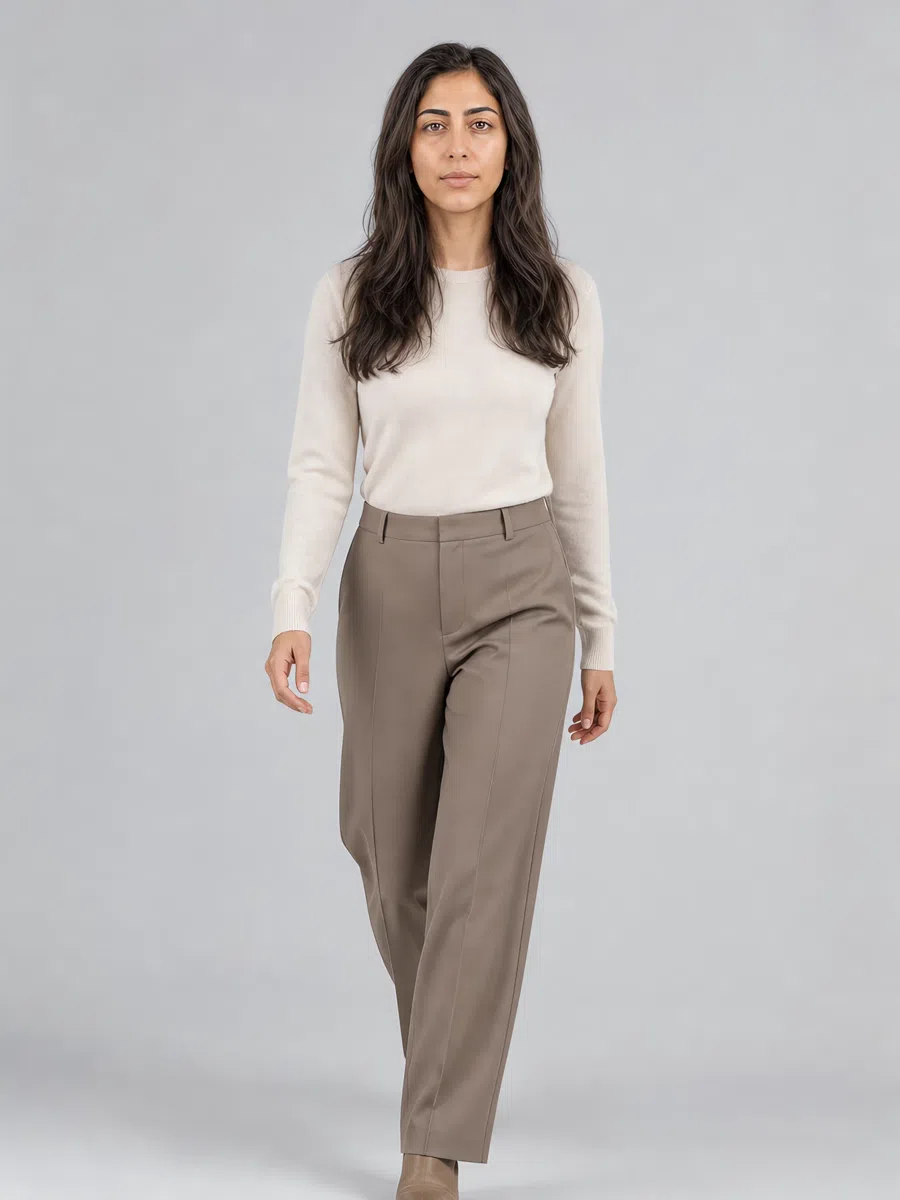 Soft Summer taupe trousers, Light complexion