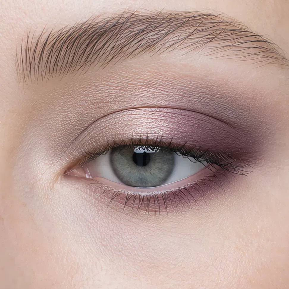 Soft Summer evening eye makeup on a fair complexion