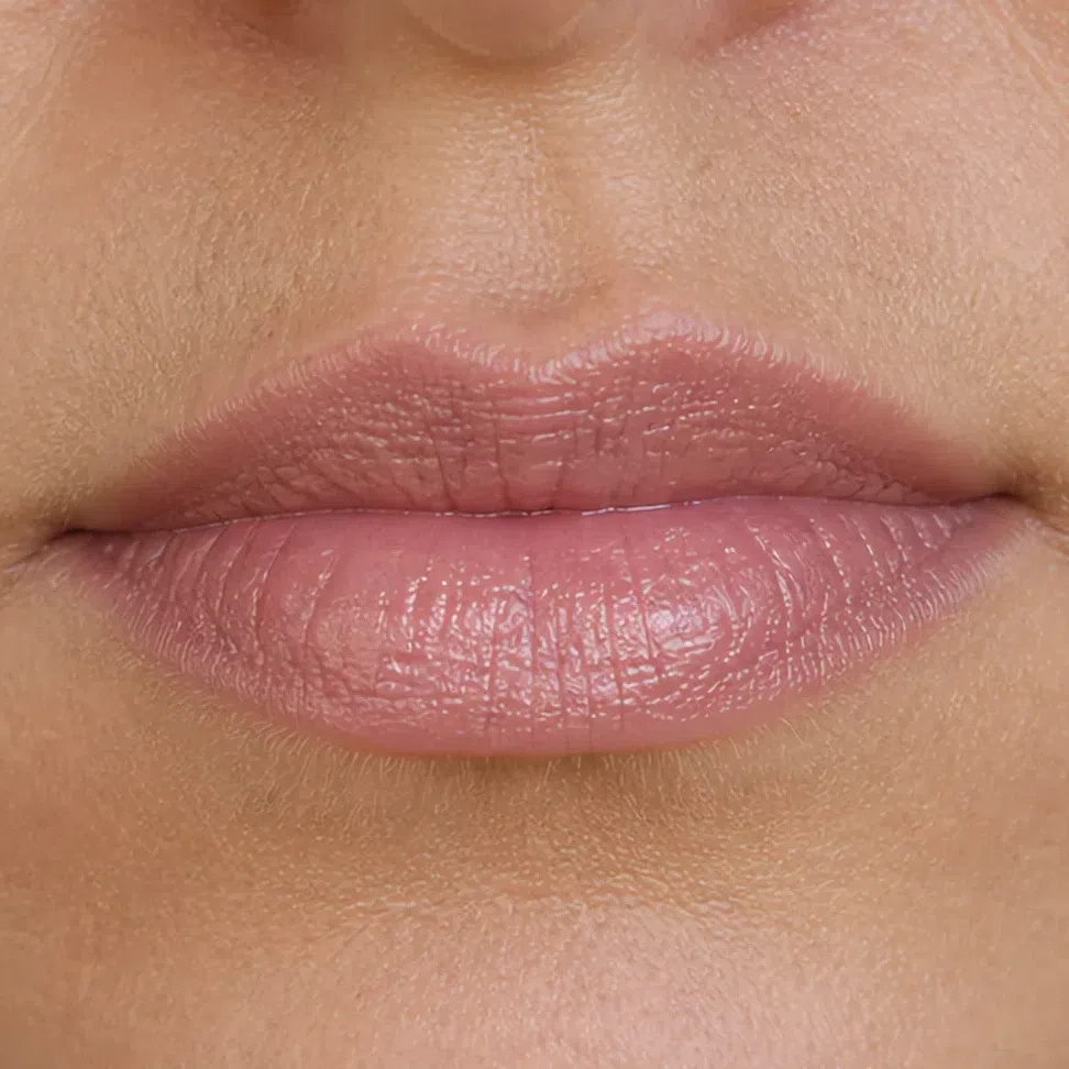 The same lipstick in a soft satin finish