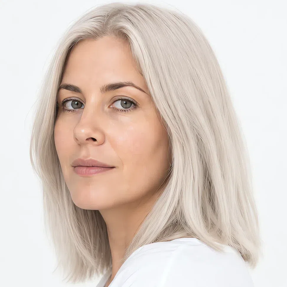 Bright icy platinum blonde