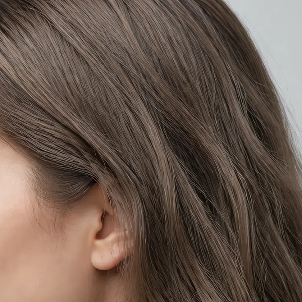 Natural light ash brown hair on a light olive complexion, Soft Summer