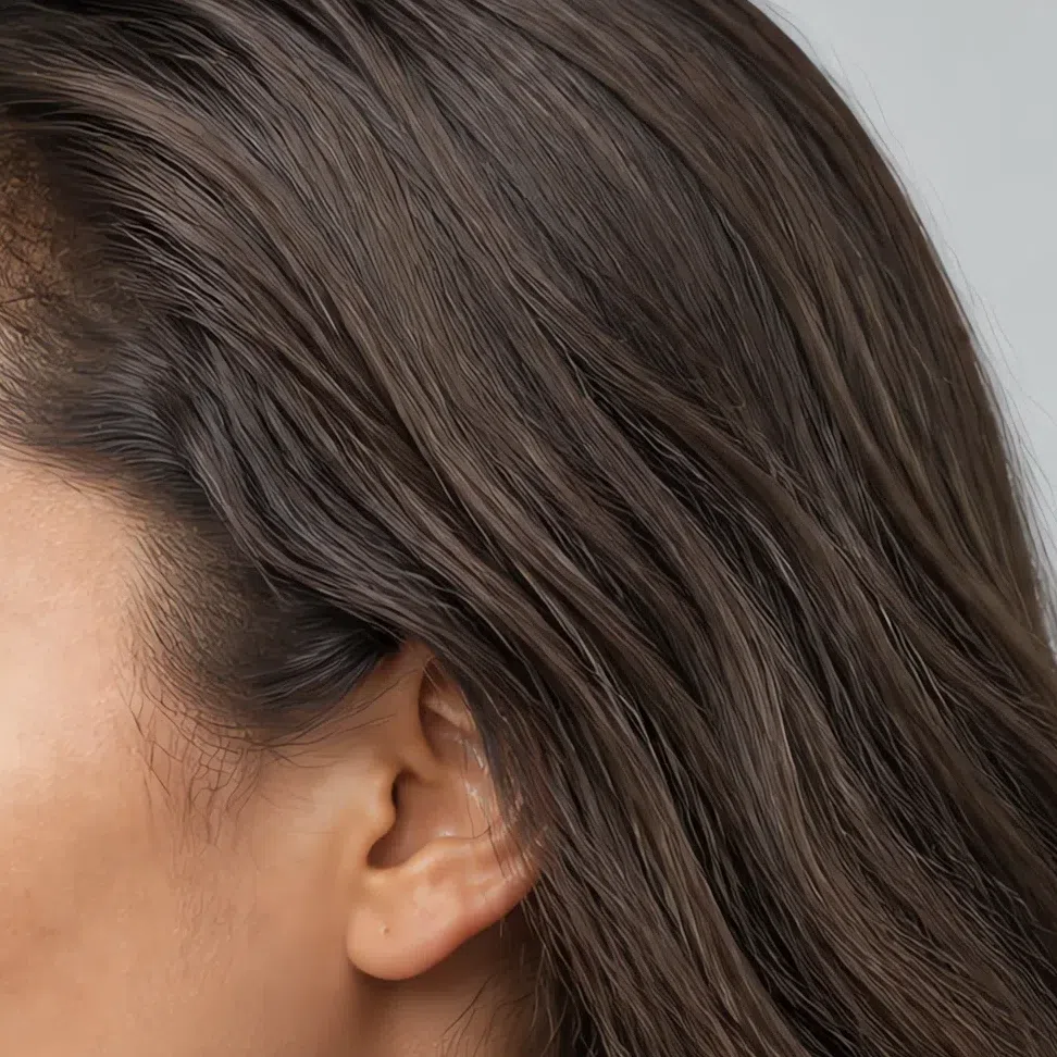 Natural cool medium brown hair on a medium complexion, Soft Summer