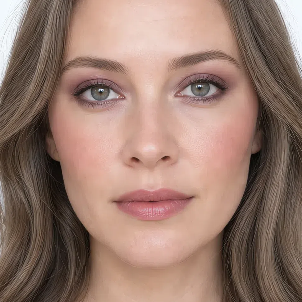 Dinner Soft Summer makeup on a light complexion