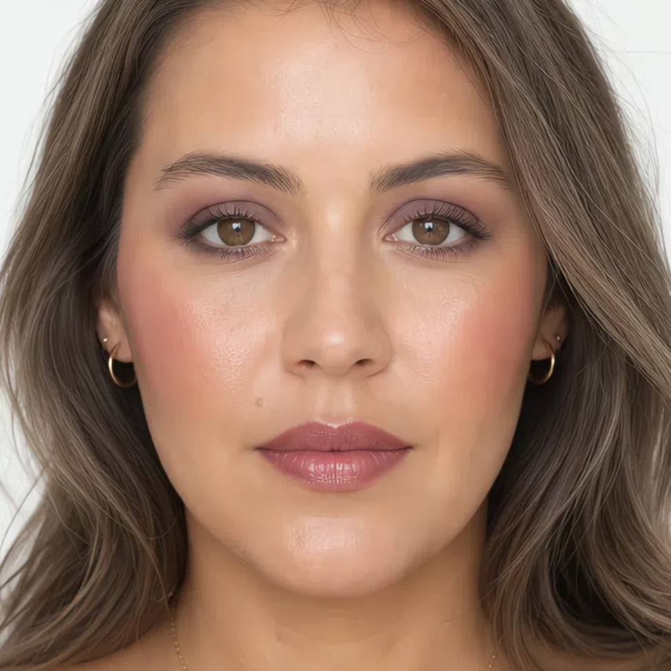 Dinner Soft Summer makeup on a medium complexion