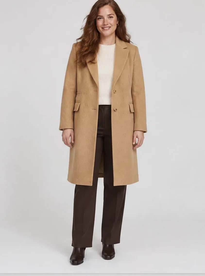 Camel wool coat from a Warm Autumn capsule wardrobe, Fair complexion