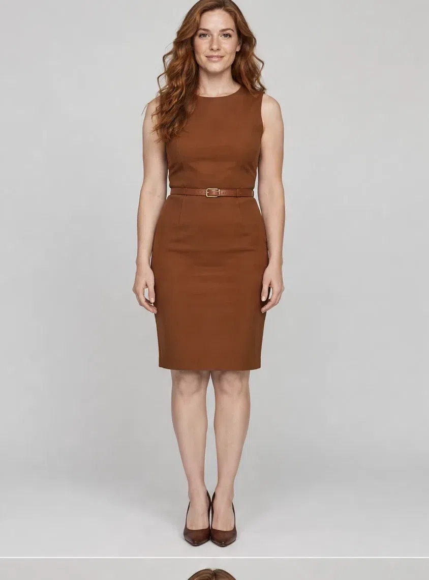 Sienna sheath dress from a Warm Autumn capsule wardrobe, Fair complexion