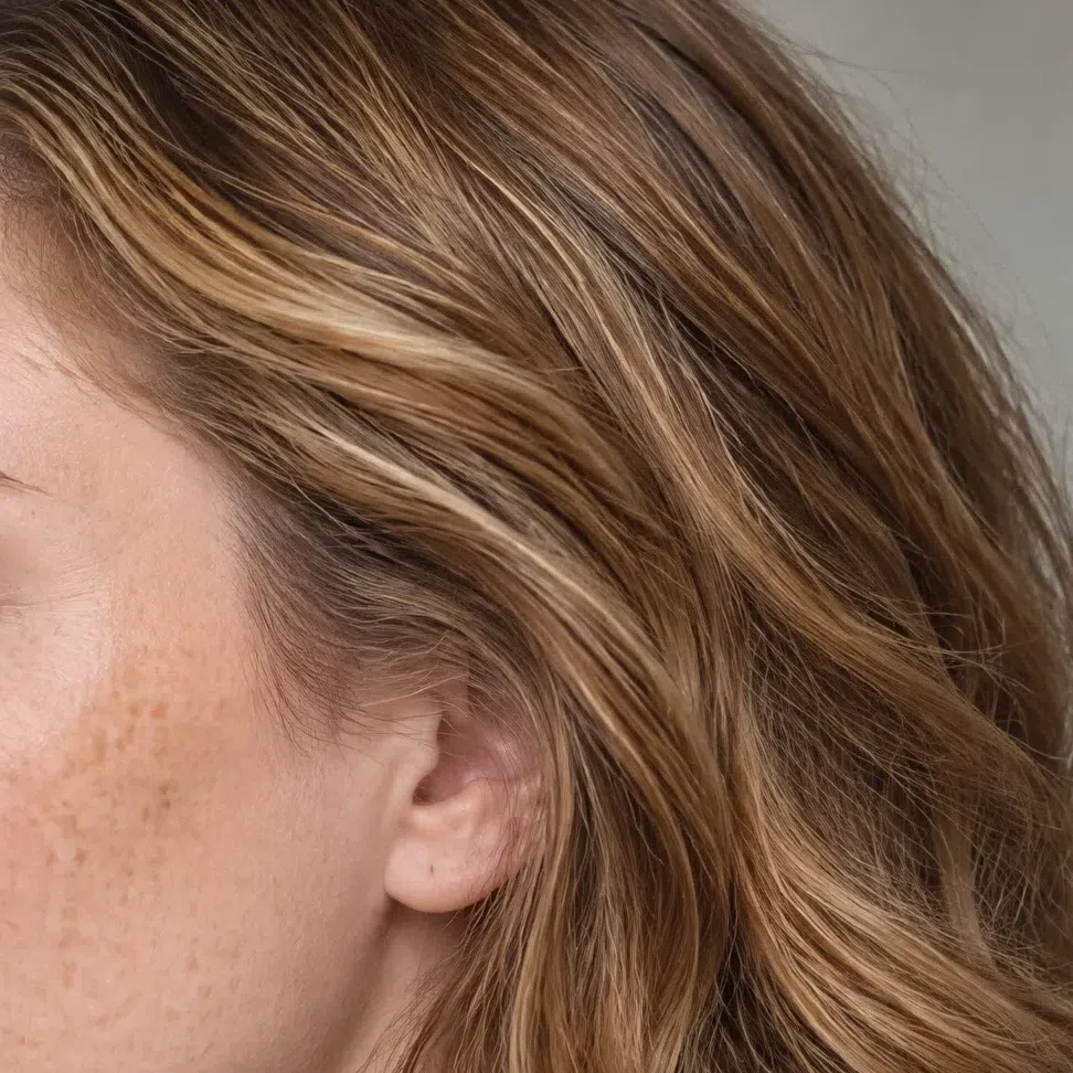 Caramel hair color for a Warm Autumn, level 7