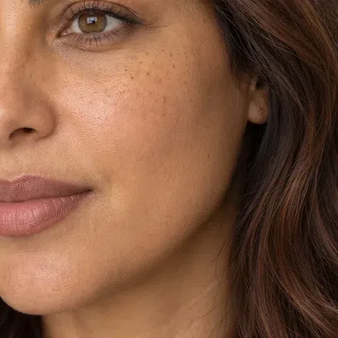 Honey caramel foundation matched to medium golden-bronze skin