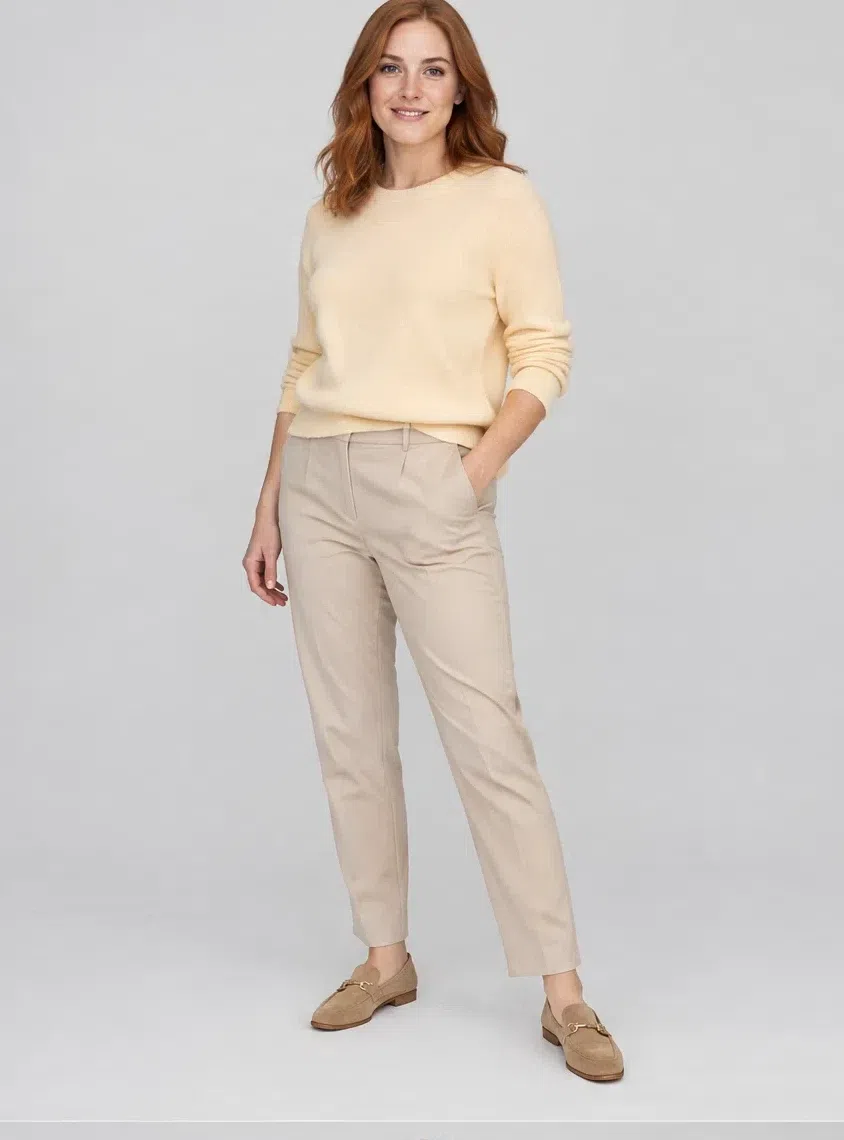 Vanilla cashmere sweater, Warm Spring capsule wardrobe, Fair complexion