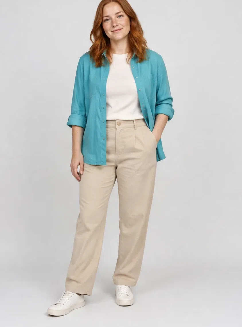 Capri cotton shirt, Warm Spring capsule wardrobe, Fair complexion