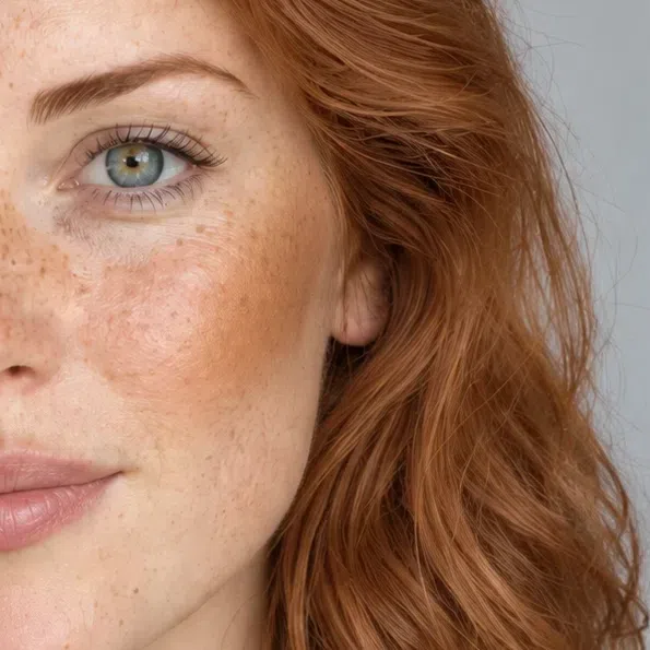 Golden honey bronzer on a fair Warm Spring complexion