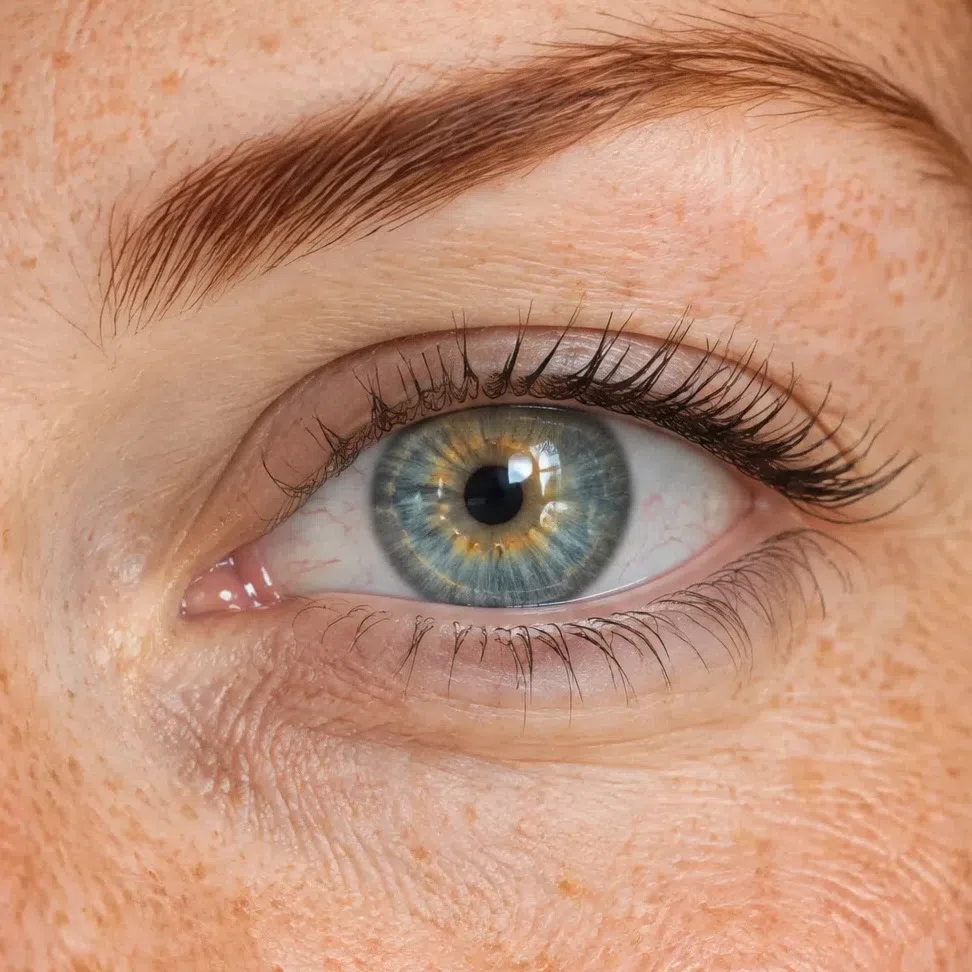 Blue-green, gold-rayed