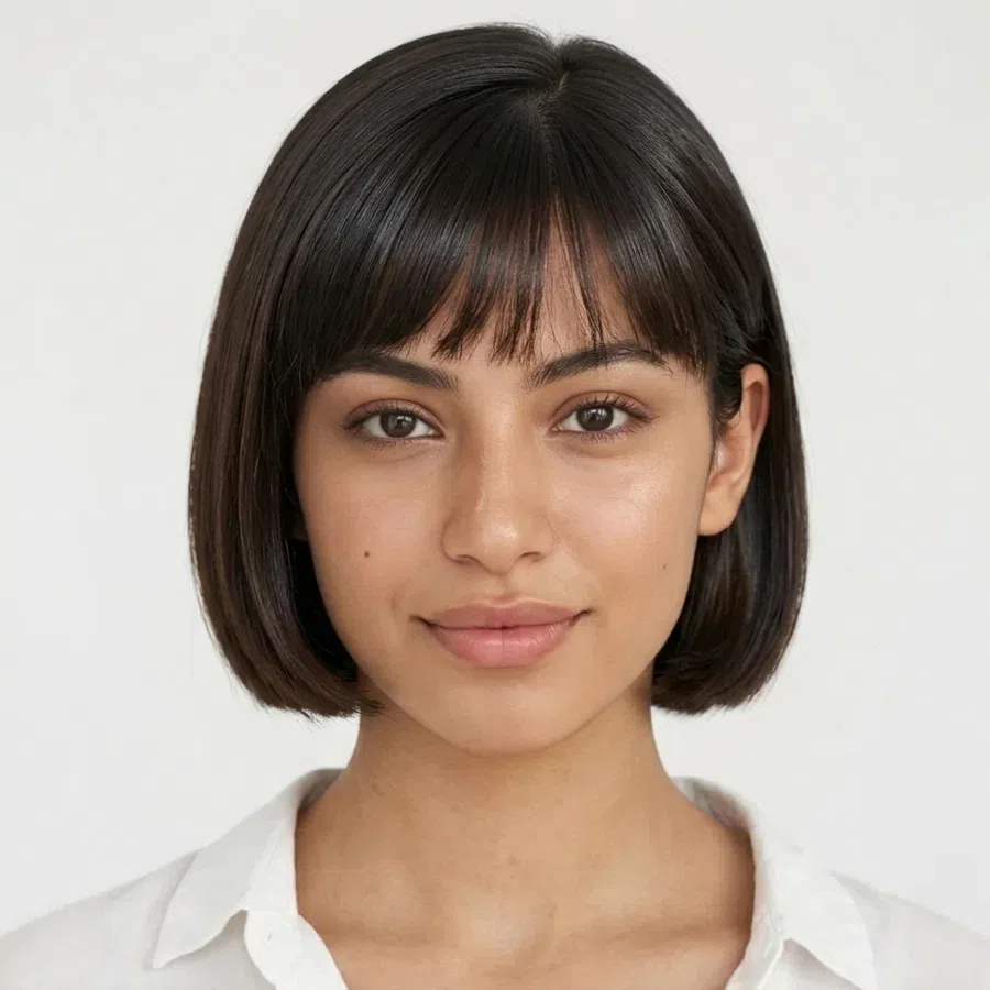 Bob with bangs on a woman