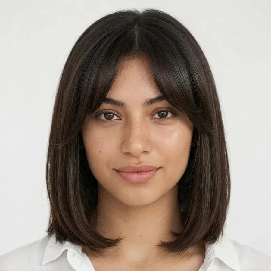 Hairstyle try-on from a photo - long bob