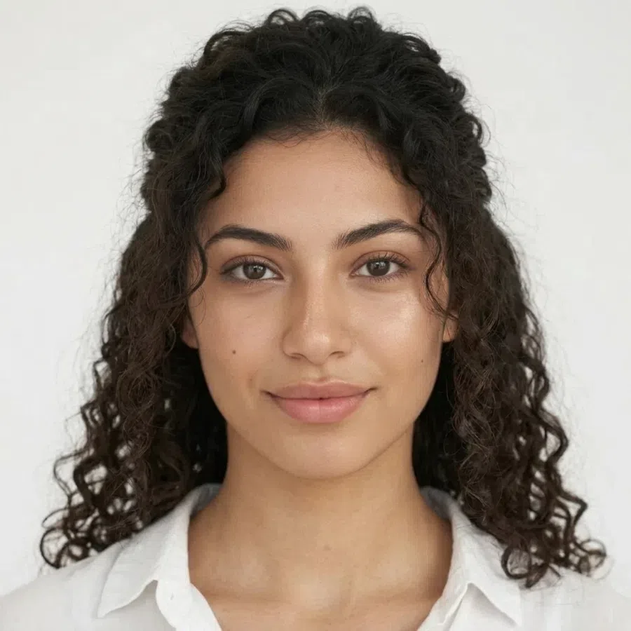 Curly hairstyle on a woman
