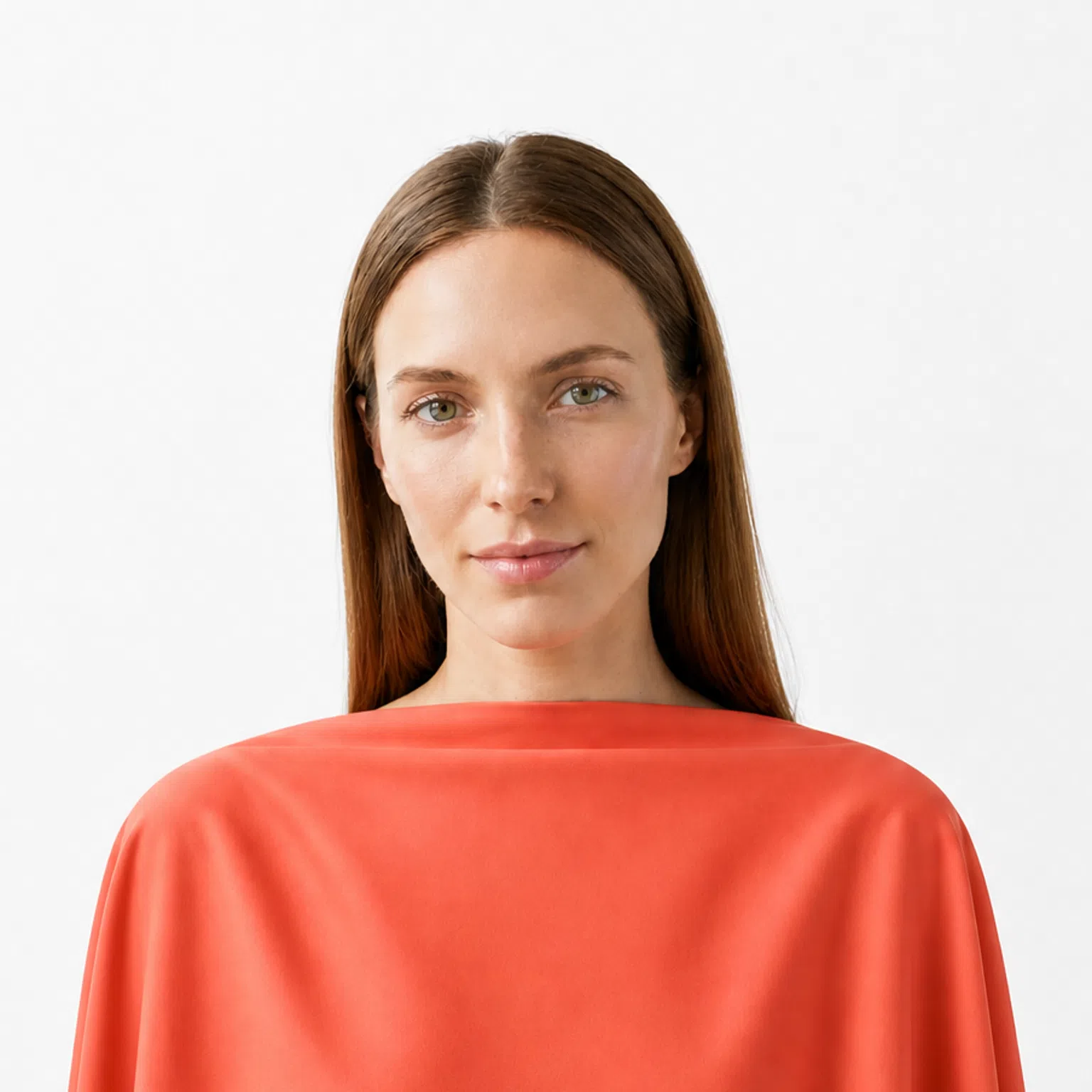 Warm Spring color season - model in a matching drape