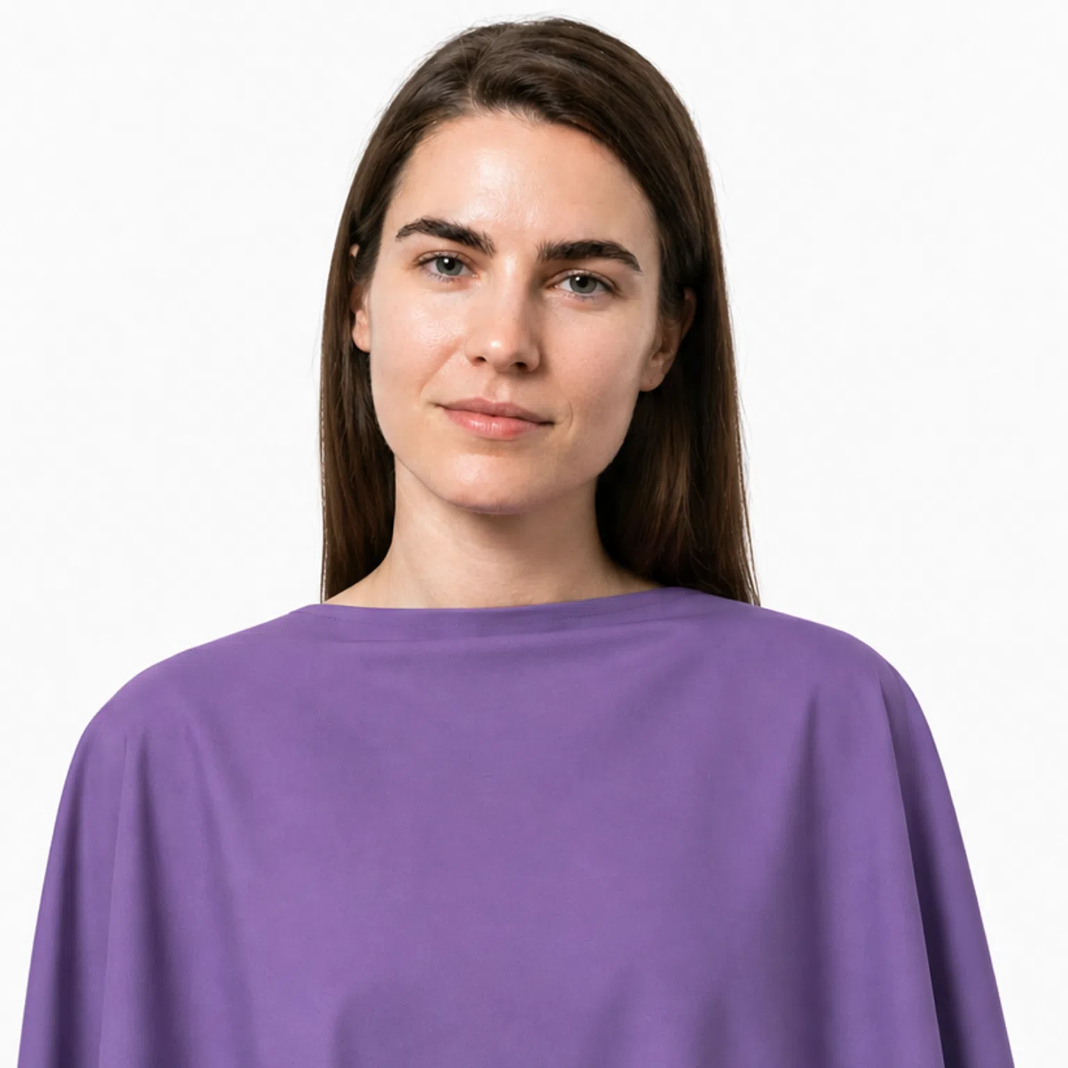 Cool Summer color season - model in a matching drape